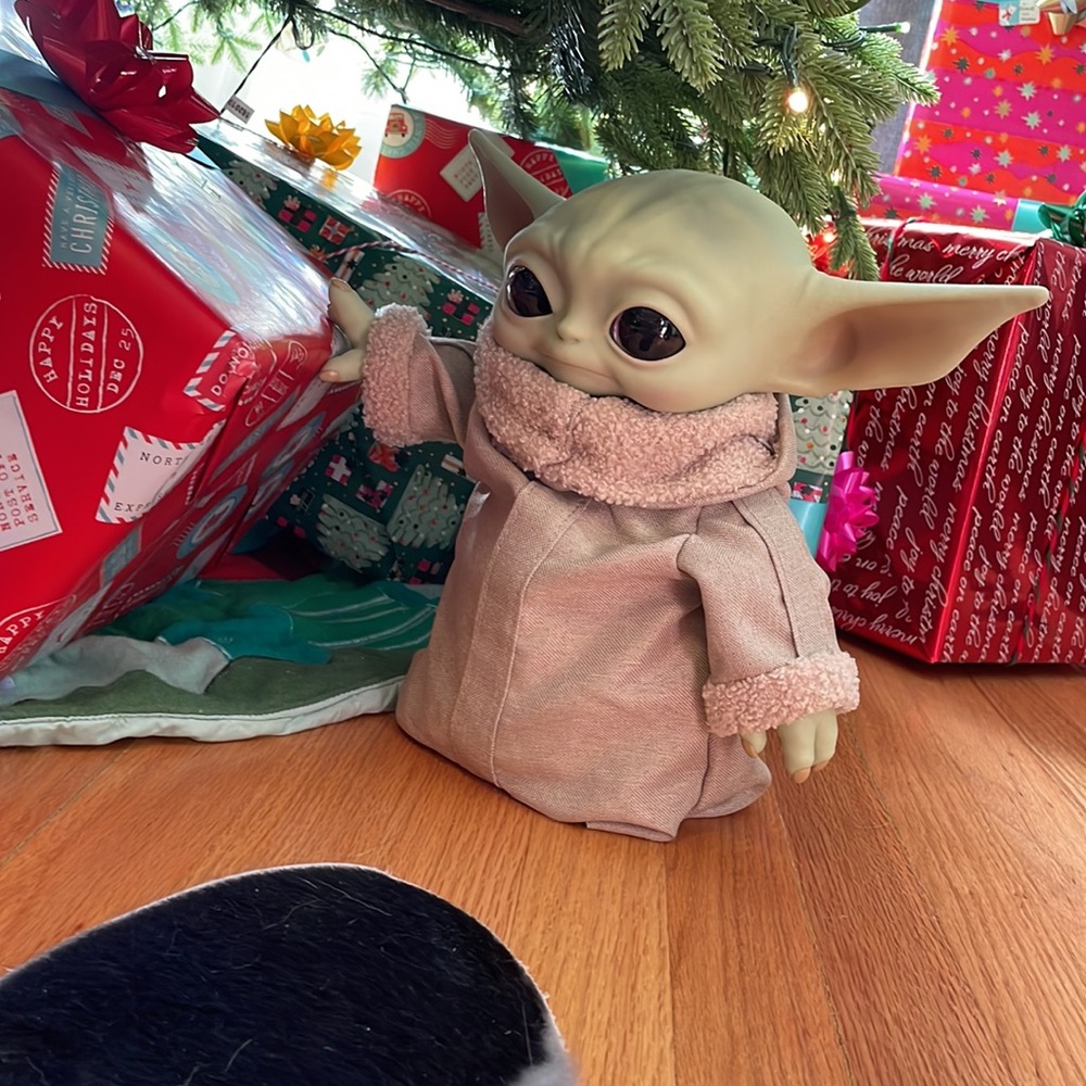 Baby Grogu, sits about 12”. He has a bean bag base to prop him up on his own. - Picture 4 of 4